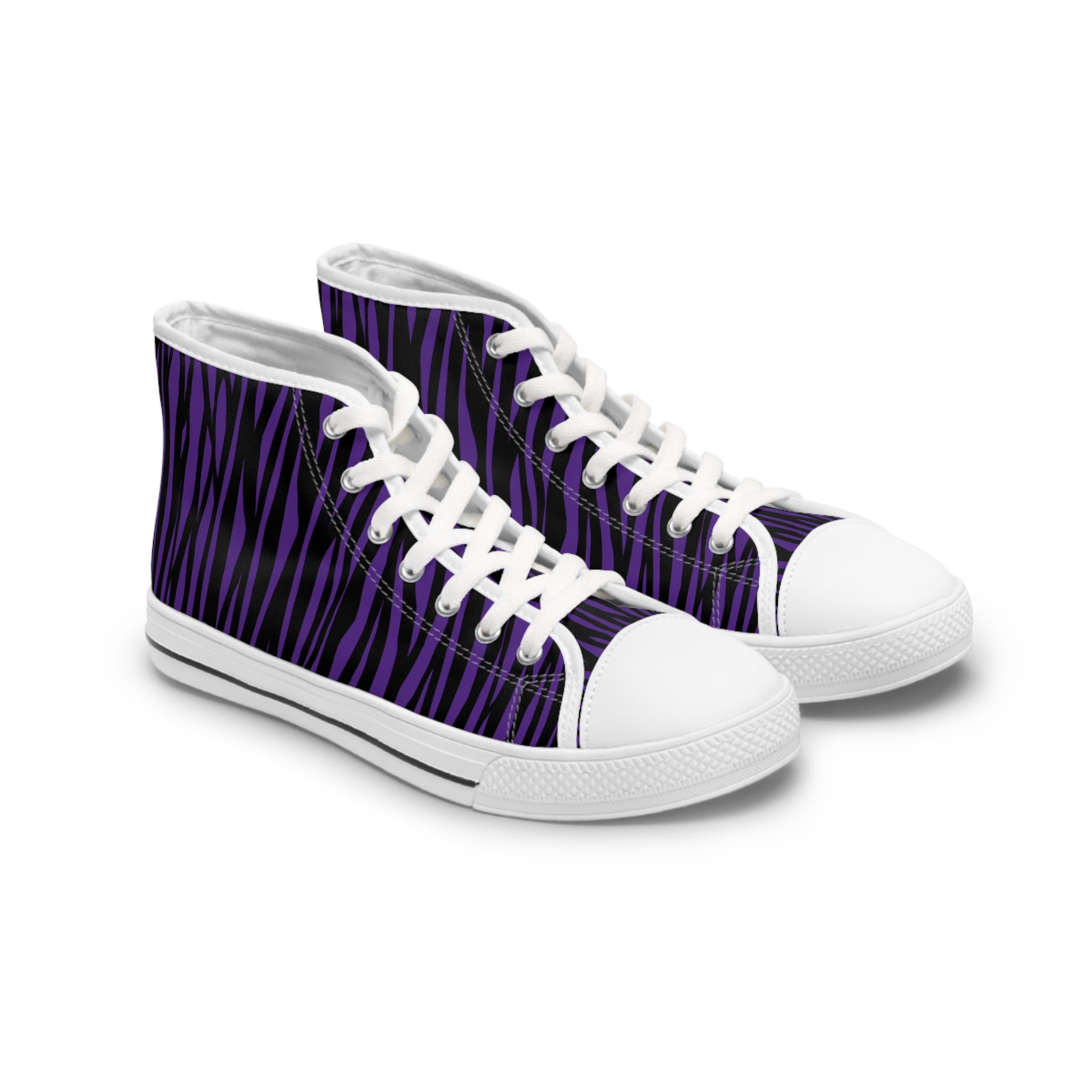 Purple Zebra Print High Top Sneakers for Women